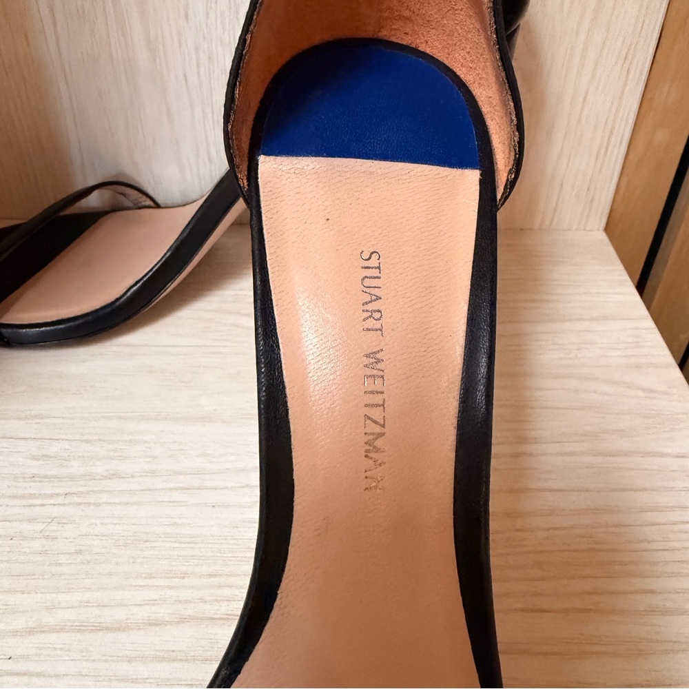 Stuart Weitzman Black Leather Nudist Ankle Strap shoes|sandals|Heels sz 10 - Picture 15 of 15